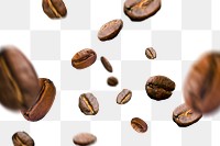 Coffee beans png collage element, transparent background