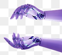 Neon robot hands png sticker, transparent background