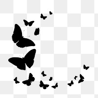 Butterfly frame png element, transparent background