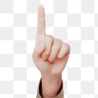 Hand pointing png sticker, transparent background