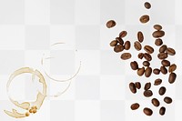 Coffee beans png, brown stain, transparent background