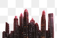 PNG aesthetic skyscraper, buildings collage element, transparent background