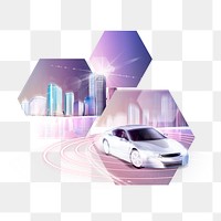 Smart car png, automotive technology, transparent background