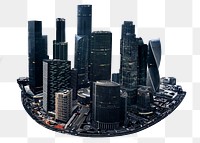 Skyscraper skyline png sticker, transparent background