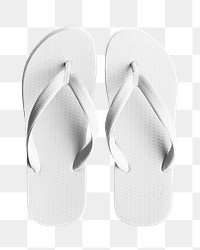 Flip-flop png shoes mockup in white summer fashion