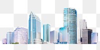 Skyscraper skyline png sticker, transparent background