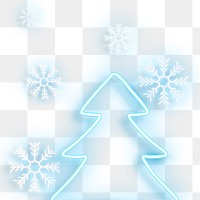 Blue neon Christmas tree transparent png