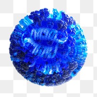 Influenza virus illustration in semi&ndash;transparent blue transparent png