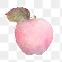Red apple watercolor style sticker design element