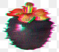 Mangosteen with a glitch effect sticker overlay