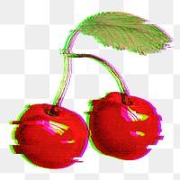 Maraschino cherry with glitch effect design element