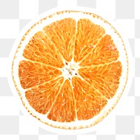 Hand drawn orange sticker overlay with a white border