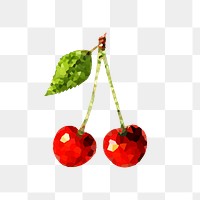 Cherries crystallized style illustration