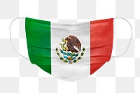 Mexican flag pattern on a face mask mockup