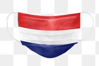 Dutch flag pattern on a face mask mockup
