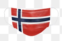 Norwegian flag pattern on a face mask mockup