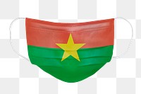 Burkinabe flag pattern on a face mask mockup