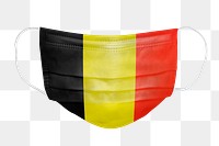 Belgian flag pattern on a face mask mockup