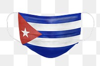 Cuban flag pattern on a face mask mockup