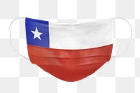 Chilean flag pattern on a face mask mockup