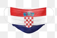 Croatian flag pattern on a face mask mockup