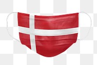 Danish flag pattern on a face mask mockup