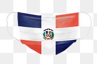 Dominican flag pattern on a face mask mockup