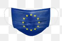 European flag pattern on a face mask mockup