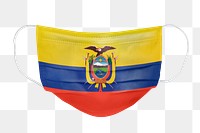 Ecuadorian flag pattern on a face mask mockup