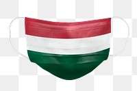 Hungarian flag pattern on a face mask mockup
