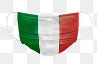 Italian flag pattern on a face mask mockup
