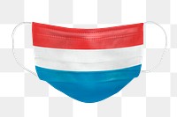 Luxembourger flag pattern on a face mask mockup
