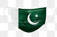 Pakistanian flag pattern on a face mask mockup