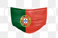 Portuguese flag pattern on a face mask mockup