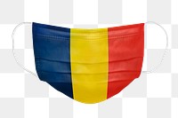 Romanian flag pattern on a face mask mockup