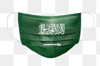 Saudi Arabian flag pattern on a face mask mockup