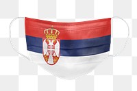 Serbian flag pattern on a face mask mockup