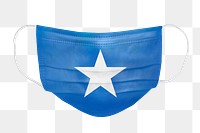 Somali flag pattern on a face mask mockup