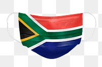 South African flag pattern on a face mask mockup