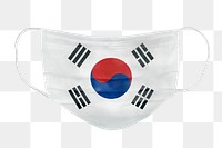 South Korean flag pattern on a face mask mockup