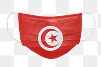 Tunisian flag pattern on a face mask mockup