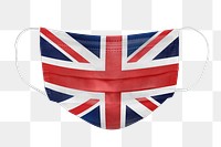UK flag pattern on a face mask mockup