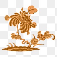 Chinese art png gold sticker decorative ornament