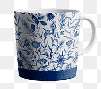 Png blue China floral porcelain mug tableware