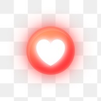 Glowing heart love icon png social media reaction