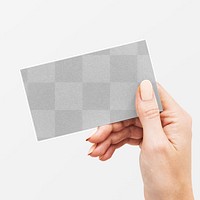 Png blank card mockup held by a hand