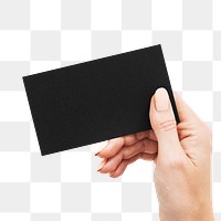 Png blank card mockup held by a hand