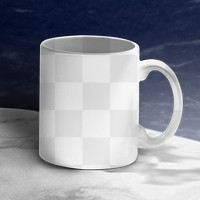 Png transparent mugs mockup on marble product background