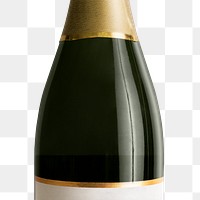 Png wine bottle mockup close up on transparent background