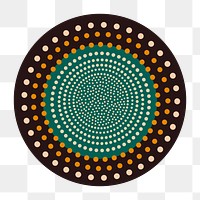 African tribal circle design png sticker